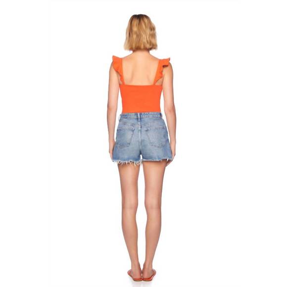 NEW SUSANA MONACO ruffle strap top in paw paw - Picture 4 of 4